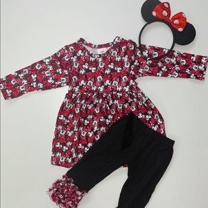 Mini Mouse Boutique Long Sleeve Ruffle Pant Set